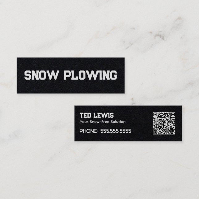 Snö Plower QR Mini Visitkort (Fram/baksida)