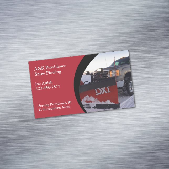 Snö Plowing Magnetiska Visitkort (In Situ)