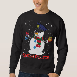 Snö poliskårens helgdag Helgdag Snögubbe Lång Ärmad Tröja