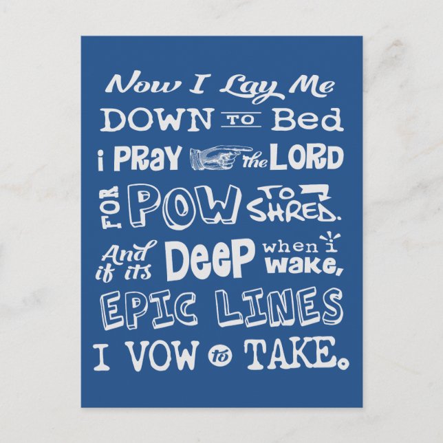 Snö Prayer Vykort (Framsida)