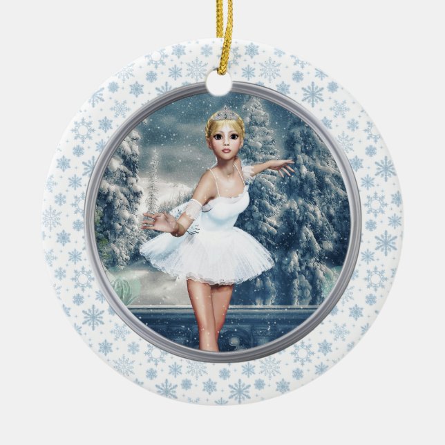 Snö Princess Ballerina Dubbla Sided Art Ornament (Framsidan)