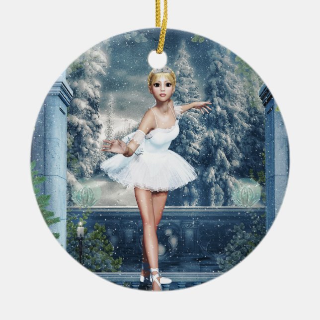 Snö Princess Ballerina Dubbla Sided Art Ornament (Framsidan)
