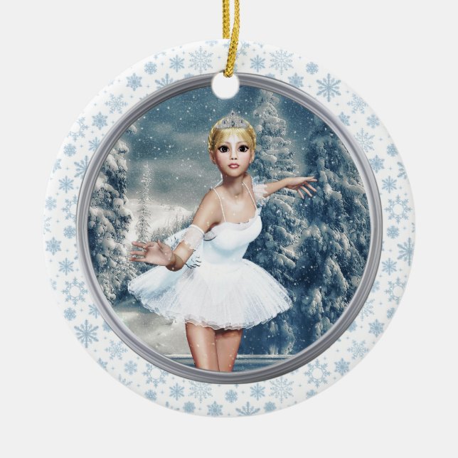 Snö Princess Ballerina Joyeux Noël Ornament (Framsidan)