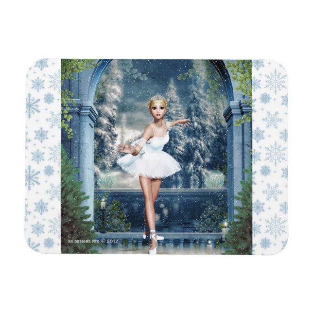 Snö Princess Ballerina jul Magnet (Horisontell)