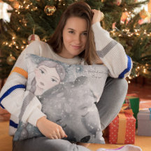 Snö Princess Bear med eller utan text Throw Pill