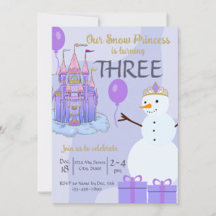 Snö Princess Birthday-inbjudan Inbjudningar