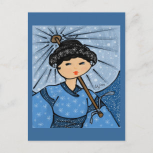 Snö Princess Postcard Vykort