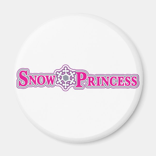 Snö-Princess-rosa Magnet (Framsidan)