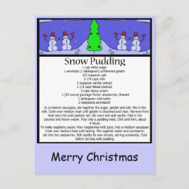 snö pudding, God jul Helg Vykort