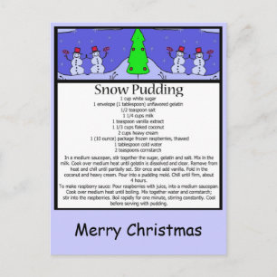 snö pudding, God jul Helg Vykort