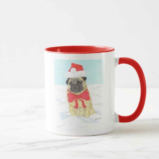 Snö Pug Ringer Mugg (Höger)