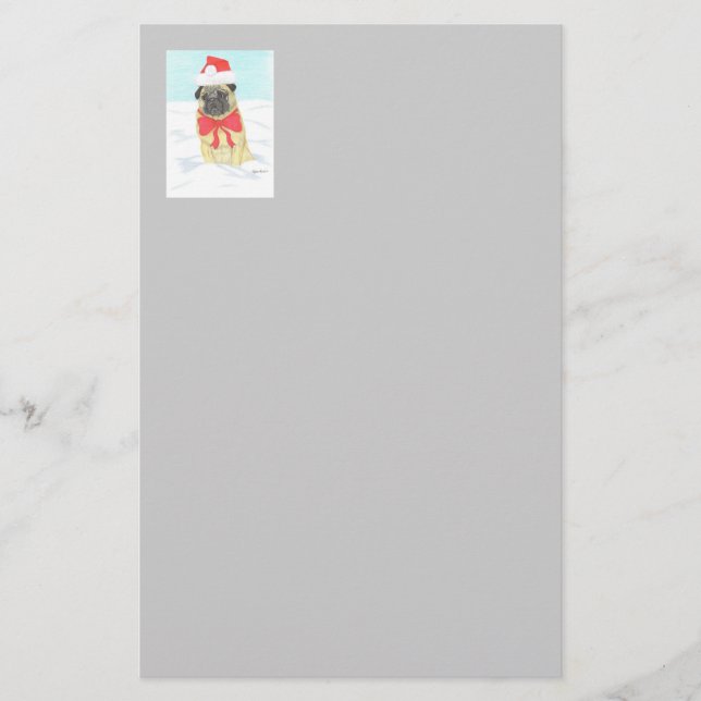 Snö Pug Stationery Brevpapper (Framsida)