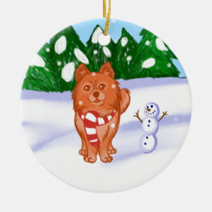 Snö Puppy Julgransprydnad Keramik