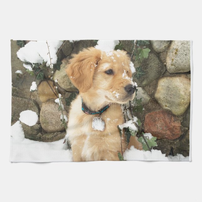Snö Puppy Kökshandduk (Horisontell)