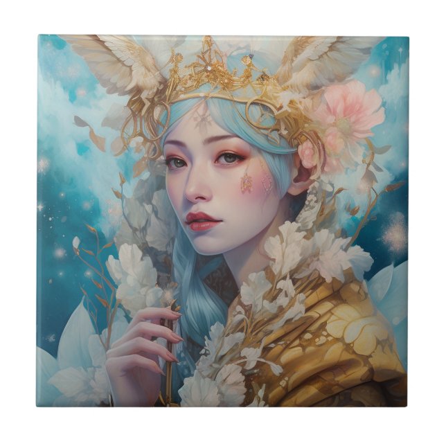 Snö Queen Fantasy Art Kakelplatta (Framsidan)