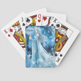Snö Queen Fantasy Art - Mystical Winter Goddess Casinokort