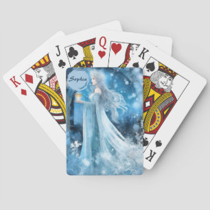 Snö Queen Fantasy Art - Mystical Winter Goddess Casinokort