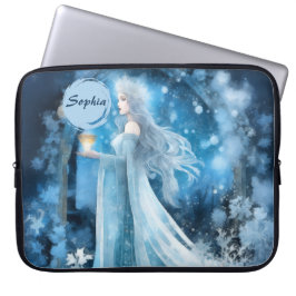 Snö Queen Fantasy Art - Mystical Winter Goddess Laptop Fodral
