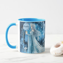 Snö Queen Fantasy Art - Mystical Winter Goddess Mugg