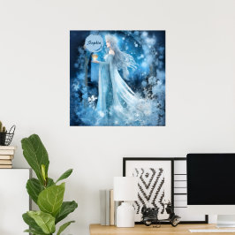 Snö Queen Fantasy Art - Mystical Winter Goddess Poster