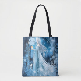 Snö Queen Fantasy Art - Mystical Winter Goddess Tygkasse