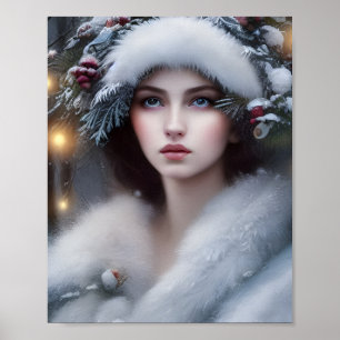 Snö Queen Fantasy Art Poster