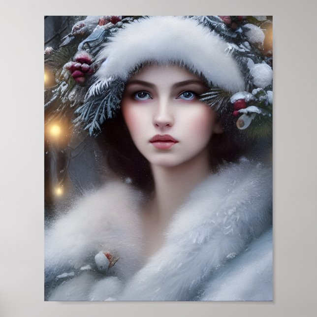 Snö Queen Fantasy Art Poster (Framsidan)