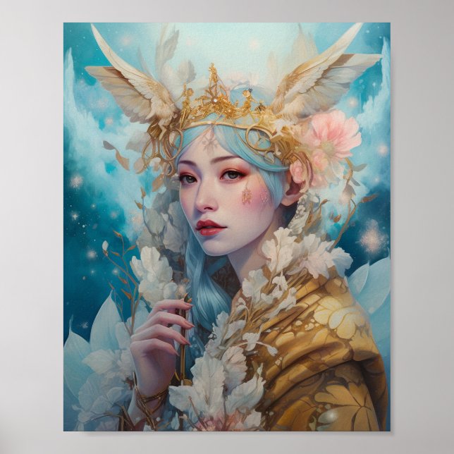 Snö Queen Fantasy Art Poster (Framsidan)