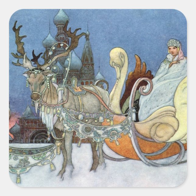Snö Queen Ice Princess Fyrkantigt Klistermärke (Framsida)