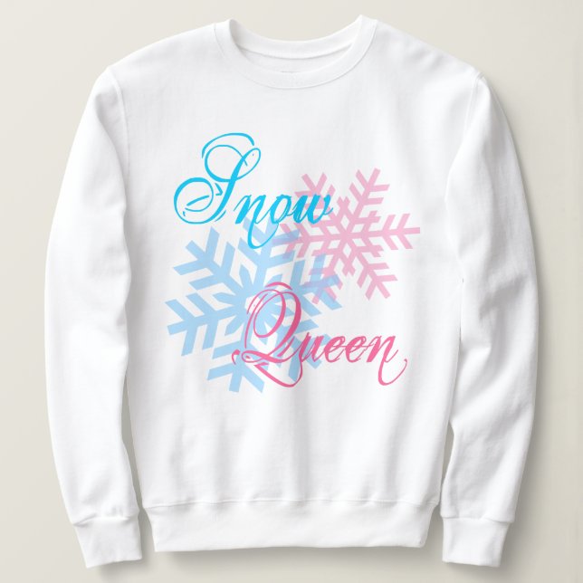 Snö Queen och snöflingor lustig elegant T-shirt (Design framsida)