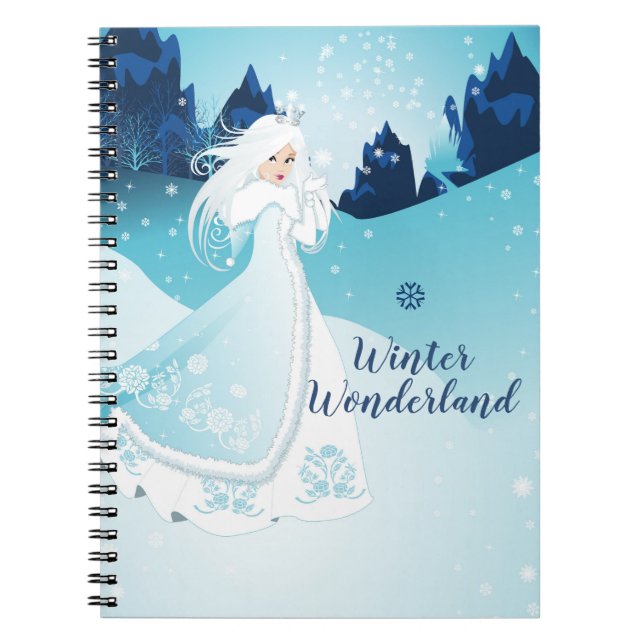 Snö Queen Winter Wonderland spiral Journal Anteckningsbok (Framsidan)