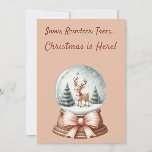 ❄️ 🎄 Snö, renare, Träd.. Julen är här! Inbjudningar (Framsida)