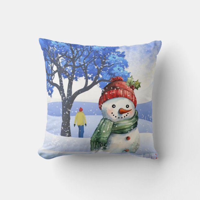 SNÖ ROLIGT PÅ EN VINTERDAG KUDDE (Framsida)