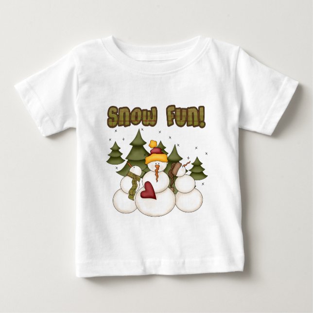 Snö Roligt Två skjortor och gåvor T-shirt (Framsida)