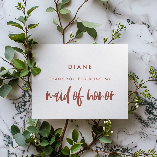 Snö rosa Maid of honor tack för textkortet Inbjudningar (Skapare uppladdad)