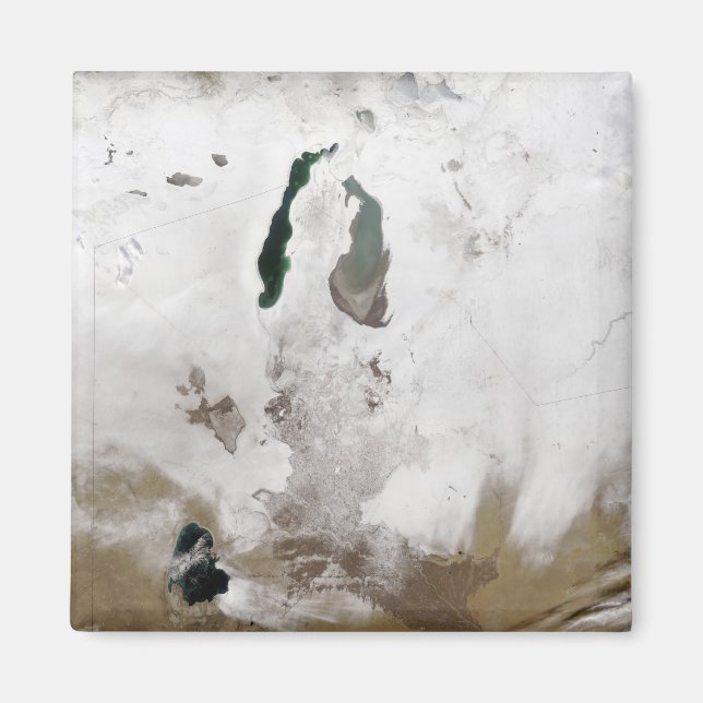 Snö runt Aralsjön Magnet (Framsidan)