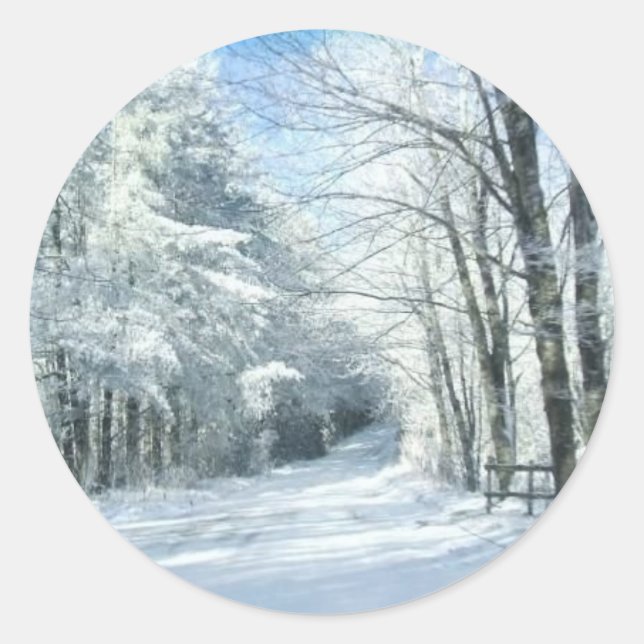 Snö Runt Klistermärke (Framsida)