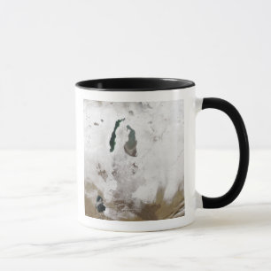 Snö runt om det Aral havet Mugg