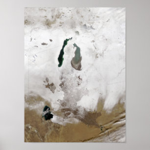 Snö runt om det Aral havet Poster