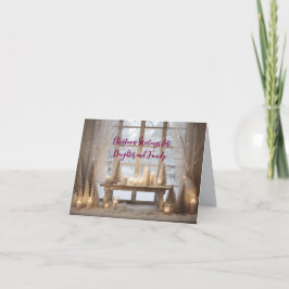 SNÖ SCENE DAUGHTER n FAMILY CHRISTMAS CARD Kort