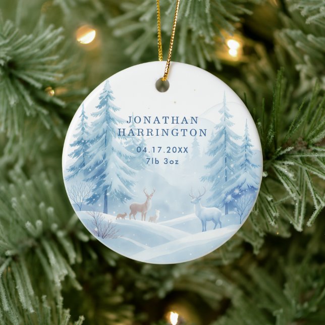 Snö Scene-fotot Baby i jul - första jul Julgransprydnad Keramik (Träd)