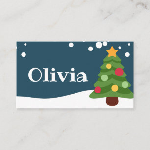 Snö Scene jul Placeringskort