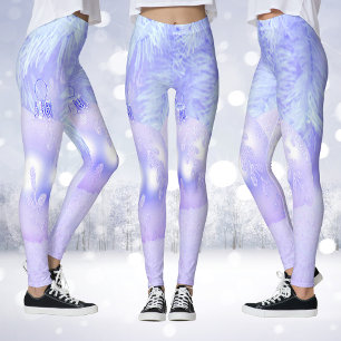 Snö Scene med ornament och Blue Tint Snö Leggings