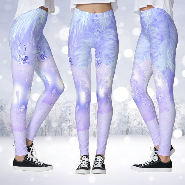 Snö Scene med ornament och Blue Tint Snö Leggings (Snow Scene with Ornaments and Blue Tint Snow Leggings)