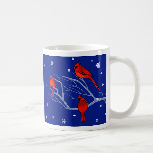 Snö Scene med Red Cardinals julklapp Kaffemugg (Höger)
