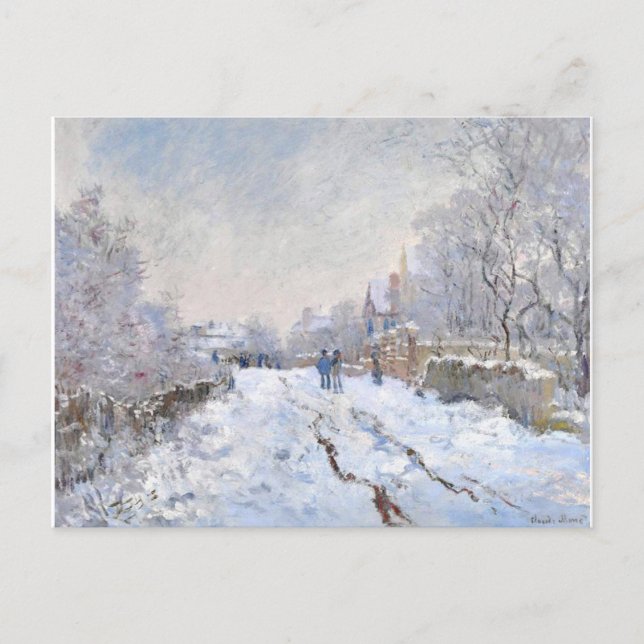 Snö Scene-Monet Helg Vykort (Framsida)