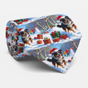 Snö-scenen i australian shepherd vid julfesten slips