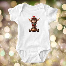Snö Scooter jul Elf Baby Bodydrädräkt T Shirt