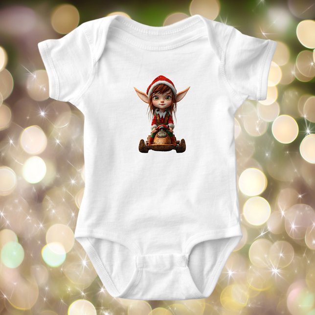 Snö Scooter jul Elf Baby Bodydrädräkt T Shirt (Skapare uppladdad)