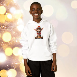 Snö Scooter jul Elf Boy's Hoodie T Shirt